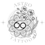 Blue Violet Mandala Cancer Tattoo Design watermark