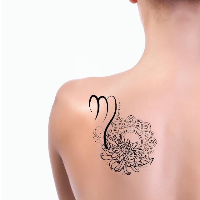 Chrysanthemum Mandala Scorpio Tattoo Design - Astro Tattoos
