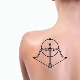Geometric Arrow & Bow Sagittarius Tattoo Design overlay