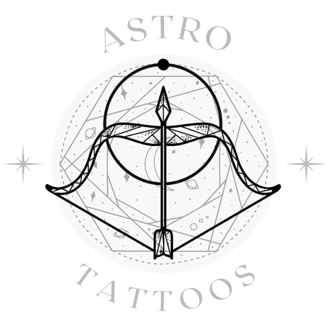 Geometric Arrow & Bow Sagittarius Tattoo Design - Astro Tattoos