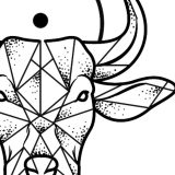 Geometric Bull Taurus Tattoo Design detail