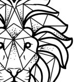 Geometric Lion Leo Tattoo Design detail