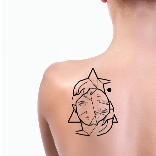 Gemini Constellation Temporary Tattoo Sticker - OhMyTat