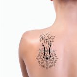 Lotus Mandala Pisces Tattoo Design overlay