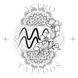 Orchid Mandala Aquarius Tattoo Design watermark