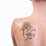 Pansy Mandala Capricorn Tattoo Design overlay