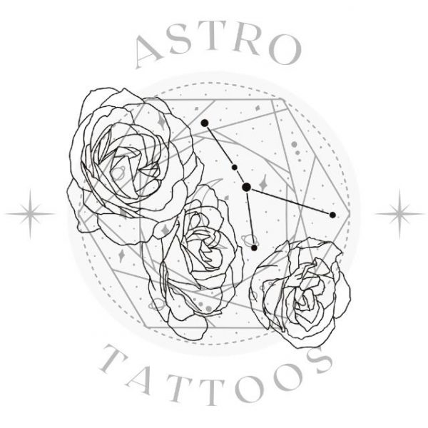Small Cancer Rose Constellation Tattoo Design - Astro Tattoos