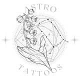 Small Gemini Lilly of The Valley Constellation Tattoo Design watermarked