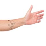 Small Virgo buttercup constellation tattoo design overlay