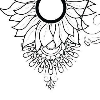 Sunflower Mandala Leo Tattoo Design - Astro Tattoos